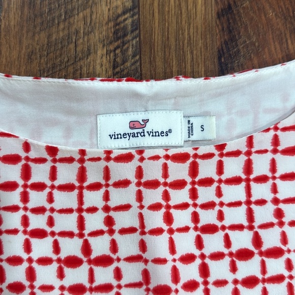 Vineyard Vines Red & White Silk Blouse - Picture 3 of 7
